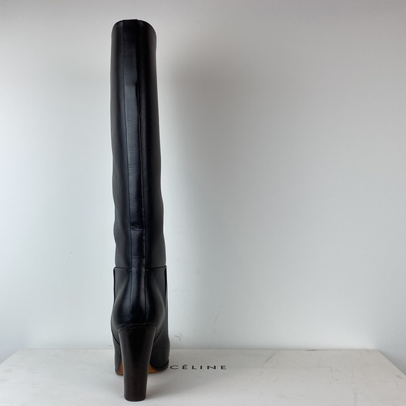 Celine Black Leather heeled boots in size 38.5 - Picture 12 of 14